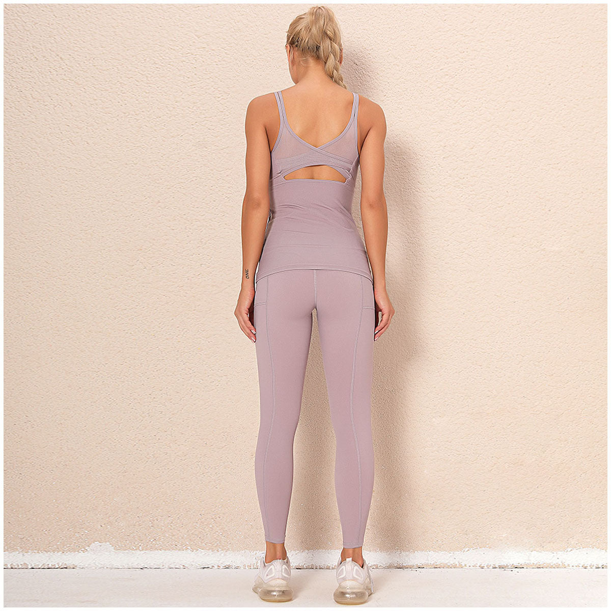 Double-sided Nylon Cross Beautiful Back Yoga Set